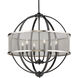 Colson 6 Light 26 inch Matte Black Chandelier Ceiling Light in Pewter