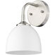 Zoey 1 Light 6 inch Pewter Wall Sconce Wall Light in Matte White