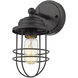 Seaport 1 Light 4.63 inch Matte Black Wall Sconce Wall Light, Damp