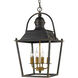 Christoff 4 Light 14.63 inch Antique Black Iron Pendant Ceiling Light
