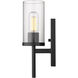 Winslett 1 Light 5 inch Matte Black Wall Sconce Wall Light, Damp