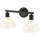 Carver 2 Light 19.5 inch Matte Black Bath Vanity Light Wall Light