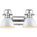 Yep Duncan Vanity Wall Light in Chrome, White
