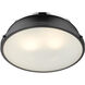 Yep Duncan 2 Light 14 inch Chrome Flush Mount Ceiling Light in Matte Black, Damp