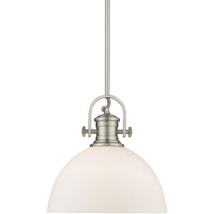 Hines 1 Light 14 inch Pewter Pendant Ceiling Light in Opal Glass, Large