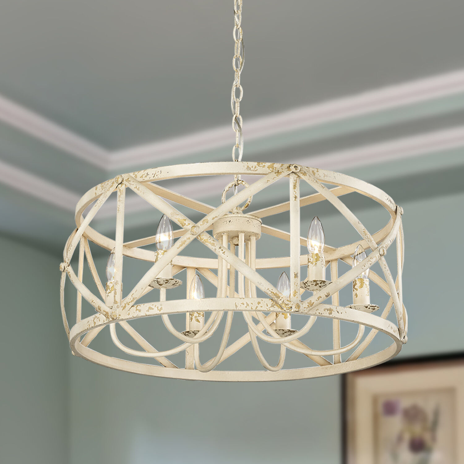 Alcott 26.13 inch 60.00 watt Antique Ivory Chandelier Ceiling Light