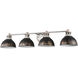 Kinsley 4 Light 39.38 inch Aged Galvanized Steel Bath Vanity Light Wall Light in Antique Black Iron