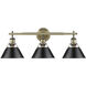 Yep Orwell Vanity Wall Light in Aged Brass, Matte Black