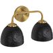 Shepard 2 Light 15.5 inch Modern Brass Vanity Light Wall Light in Matte Black
