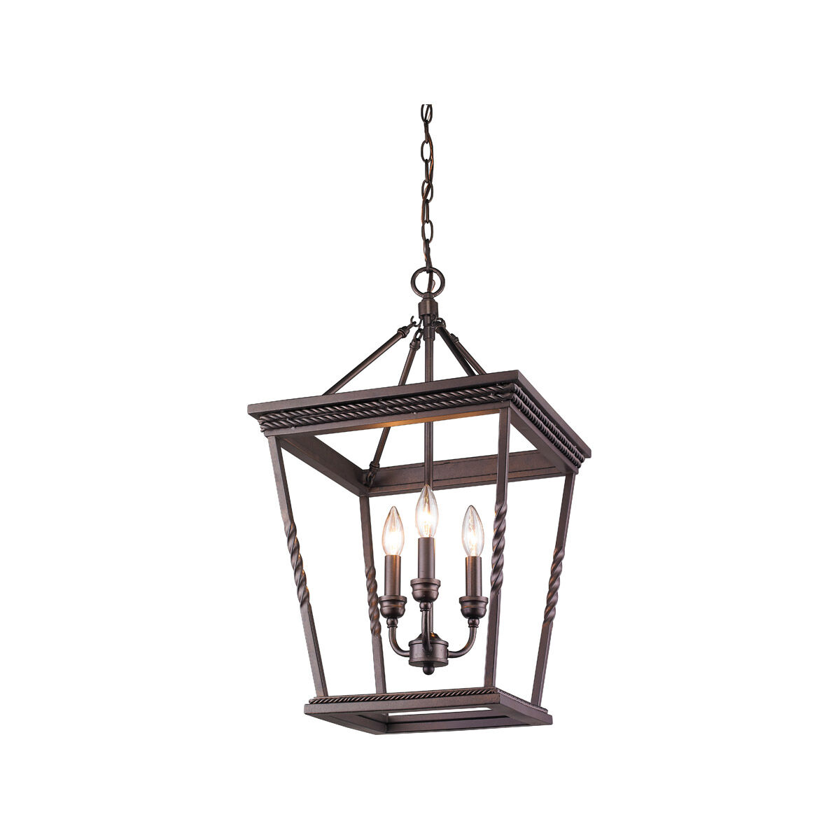 Davenport 3 Light 15 inch Etruscan Bronze Pendant Ceiling Light, Caged