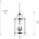 Payton Pendant Ceiling Light in Chrome, Caged