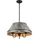 Jasper 3 Light 21 inch Antique Black Iron Pendant Ceiling Light