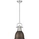 Yep Duncan 1 Light 8.88 inch Pewter Pendant Ceiling Light in Rubbed Bronze