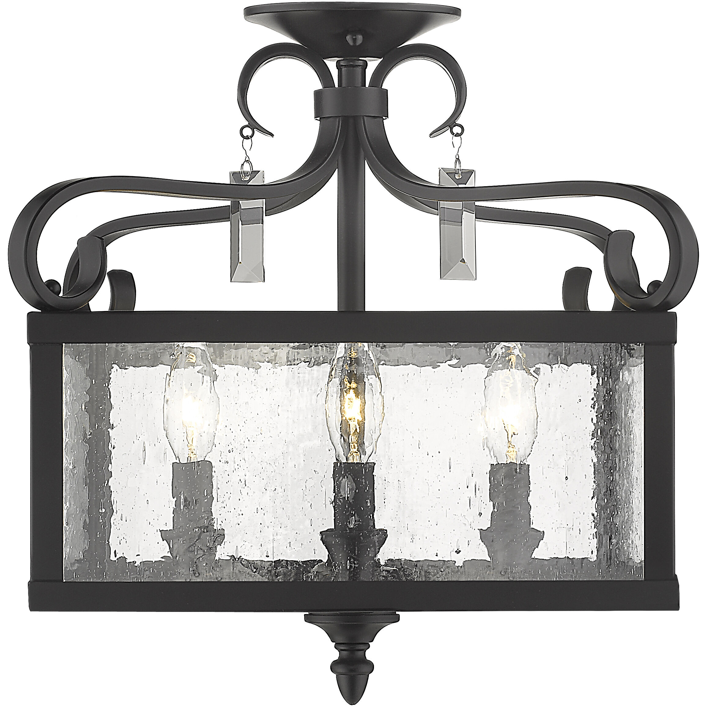 Valencia 4 Light 13.5 inch Fired Bronze Semi-Flush Mount Ceiling Light, Convertible