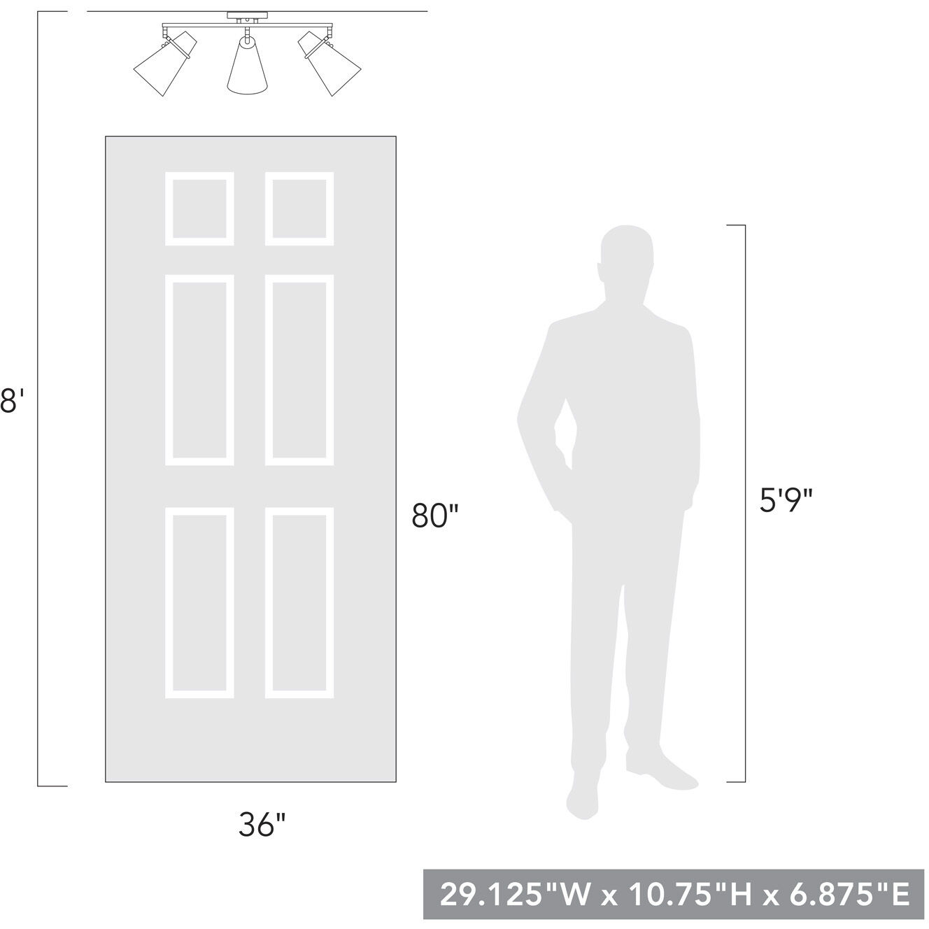 Reeva 3 Light 29.13 inch Modern Brass Semi-Flush Mount Ceiling Light in Glossy Ecru