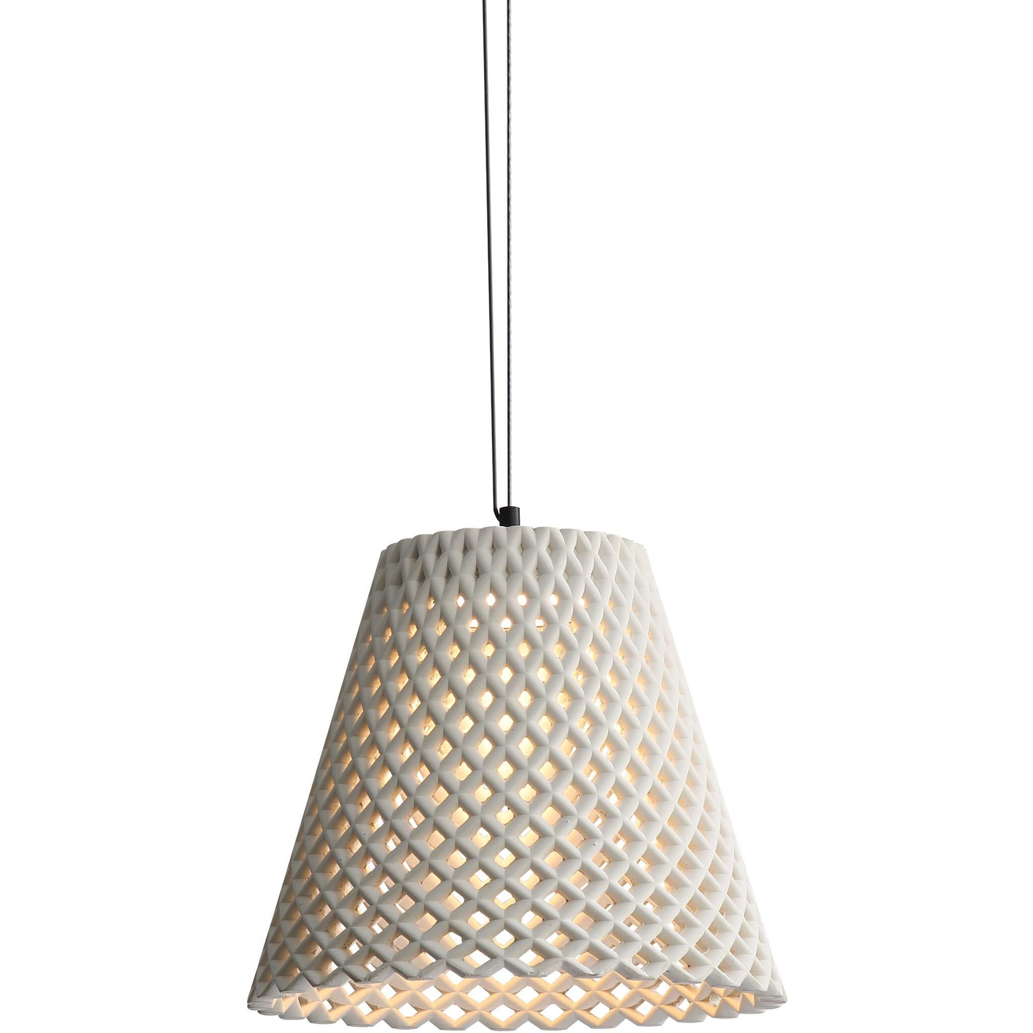 Clarus Pendant Ceiling Light in White Sandstone Cement