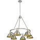 Orwell 6 Light 29 inch Pewter Chandelier Ceiling Light in Aged Brass