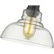 Yep Carver Pendant Ceiling Light in Matte Black, Clear Glass, Small
