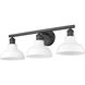 Yep Carver Vanity Wall Light in Matte Black, Vintage Milk Glass