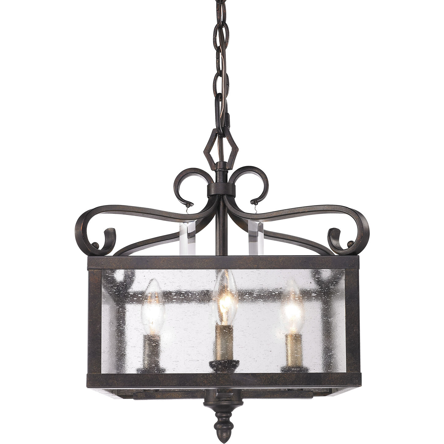 Valencia 4 Light 13.5 inch Fired Bronze Semi-Flush Mount Ceiling Light, Convertible