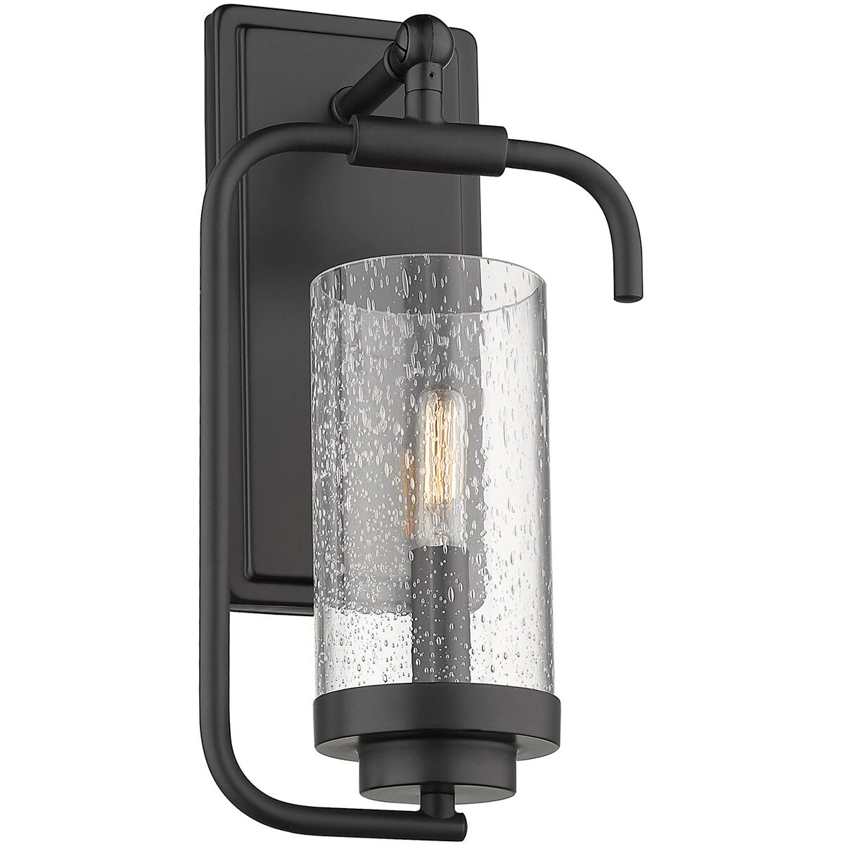 Holden 1 Light 7 inch Matte Black Wall Sconce Wall Light, Damp