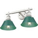 Orwell 2 Light 18.25 inch Pewter Bath Vanity Light Wall Light in Pine Green