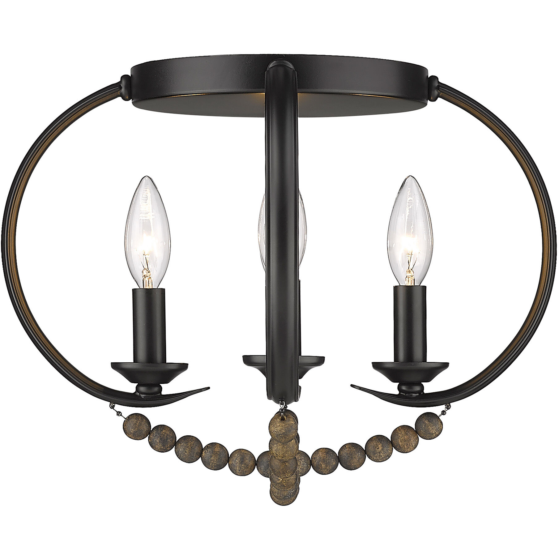 Flori 4 Light 14.5 inch Matte Black Flush Mount Ceiling Light