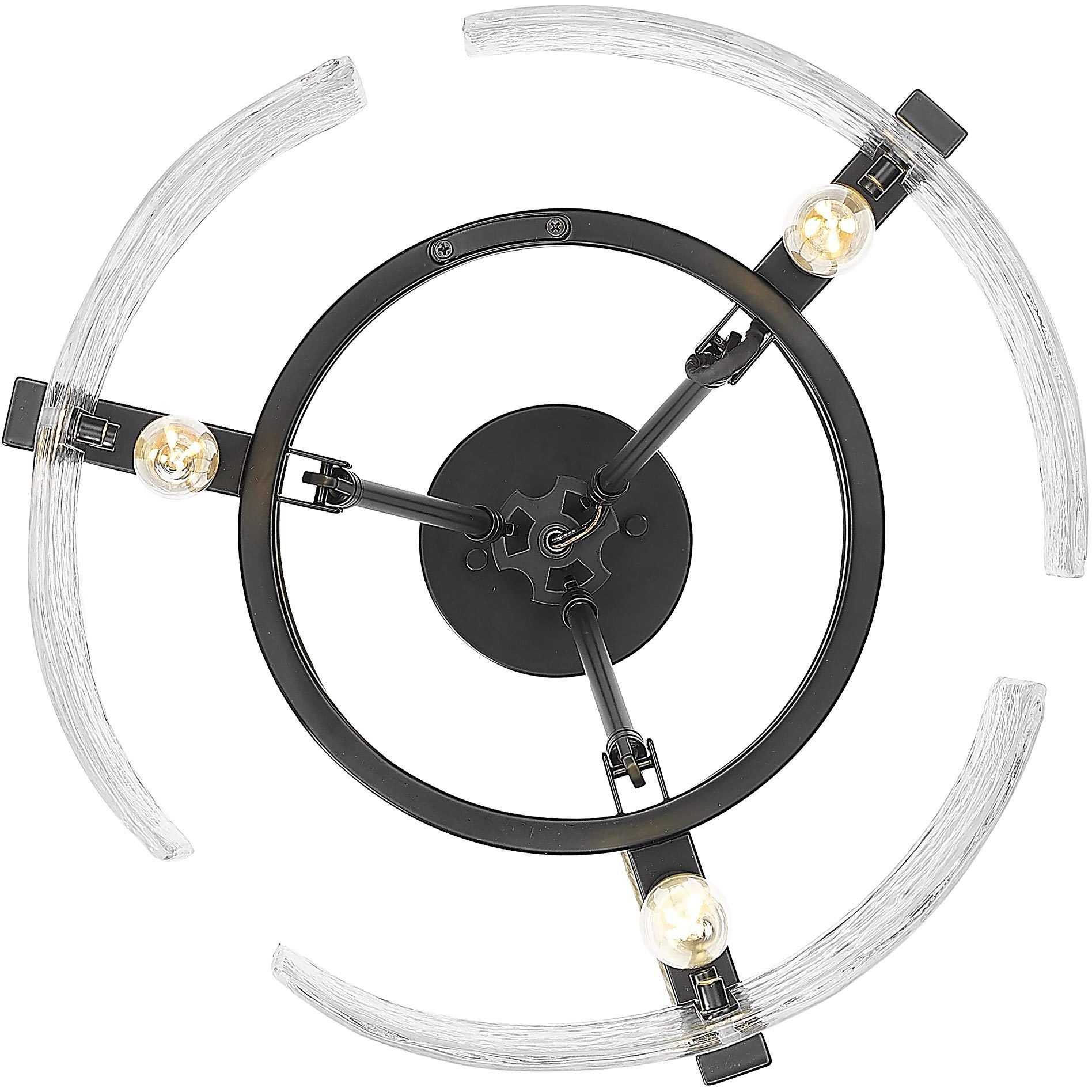 Aenon 3 Light 16.5 inch Matte Black Semi-Flush Mount Ceiling Light