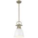Yep Duncan 1 Light 8.88 inch Aged Brass Pendant Ceiling Light in Matte White