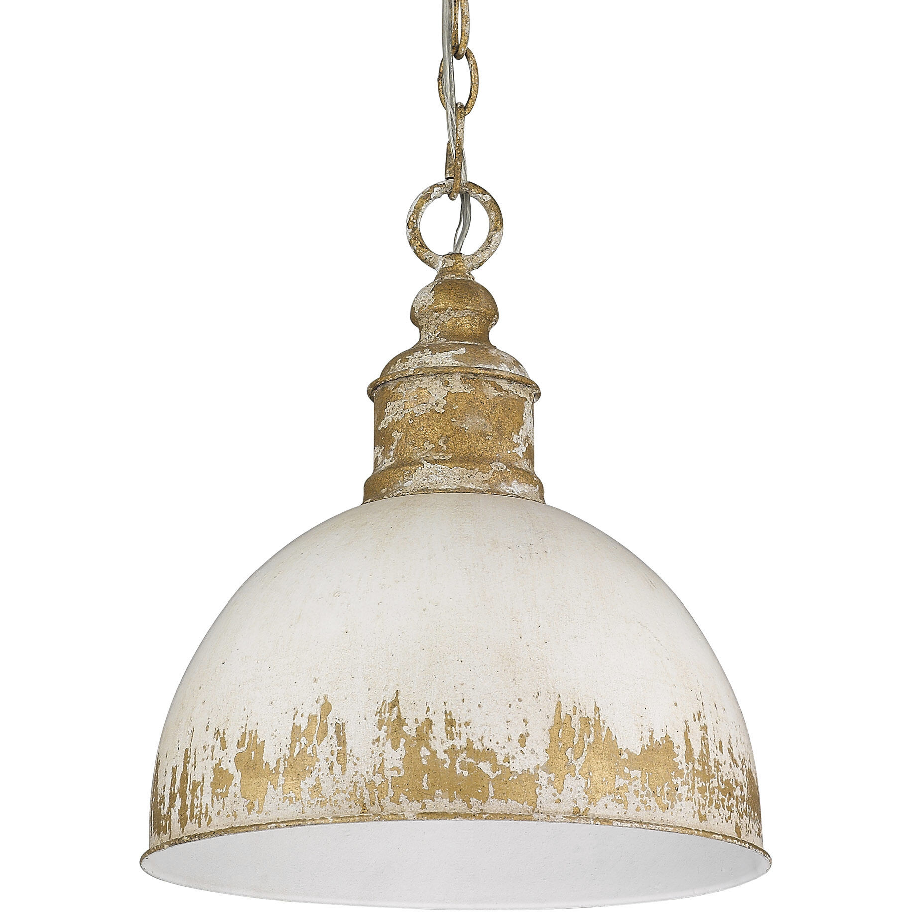Alison 1 Light 12 inch Vintage Gold Pendant Ceiling Light in Antique Ivory, Medium