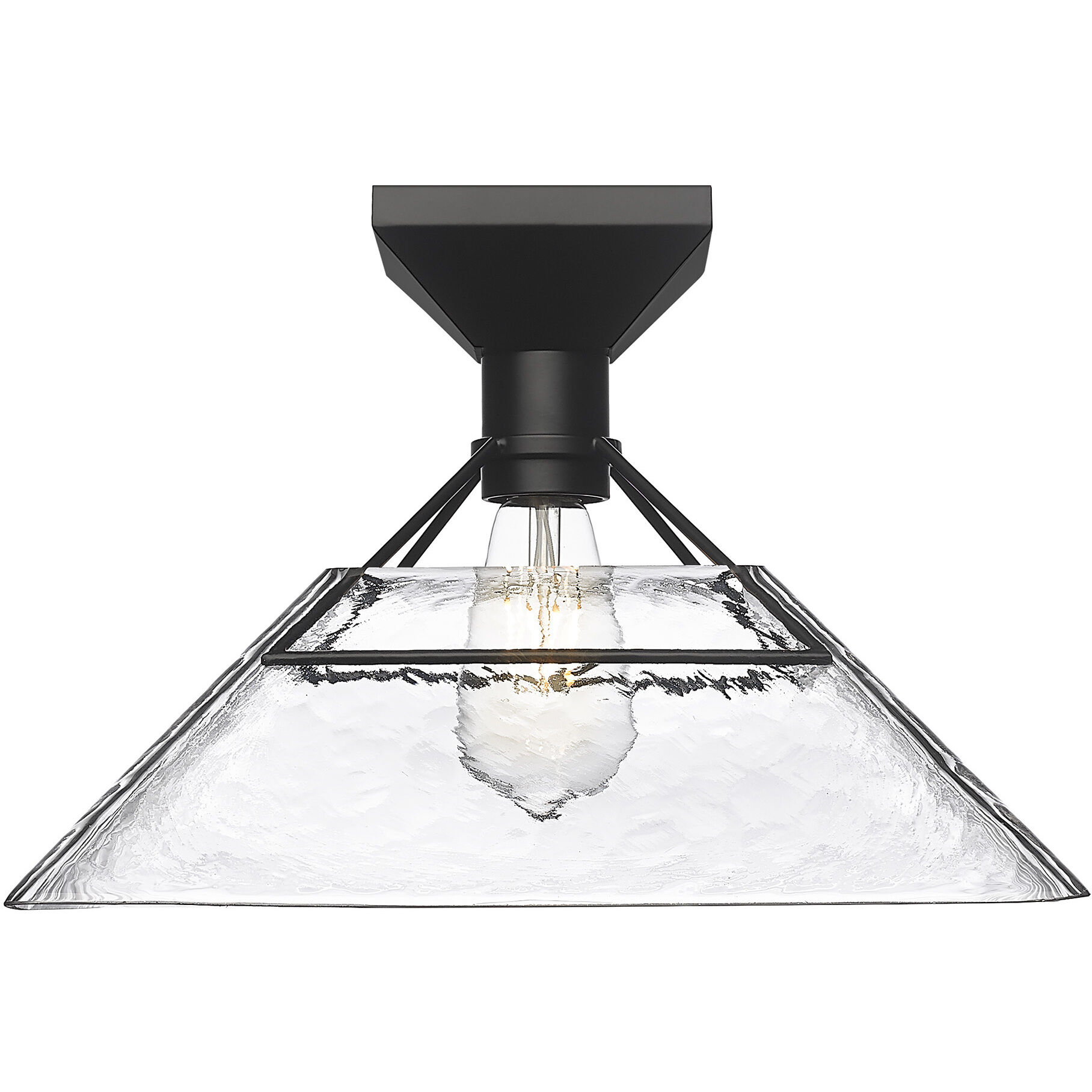 Kepler 1 Light 14 inch Matte Black Semi-Flush Mount Ceiling Light