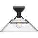 Kepler 1 Light 14 inch Matte Black Semi-Flush Mount Ceiling Light