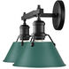 Orwell 2 Light 18.25 inch Matte Black Bath Vanity Light Wall Light in Pine Green