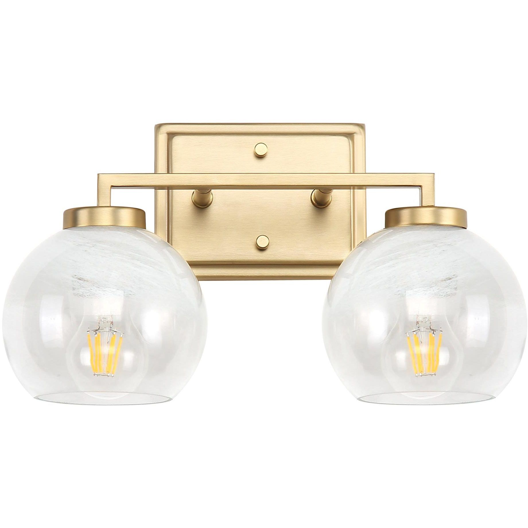 Yep Elliott Vanity Wall Light in Clear Glass, Brushed Champagne Brass