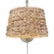 Ryleigh Articulating Wall Sconce Wall Light in Pewter, Woven Sweet Grass