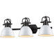 Yep Duncan Vanity Wall Light in Matte Black, White