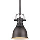 Duncan 1 Light 9 inch Rubbed Bronze Mini Pendant Ceiling Light, Small