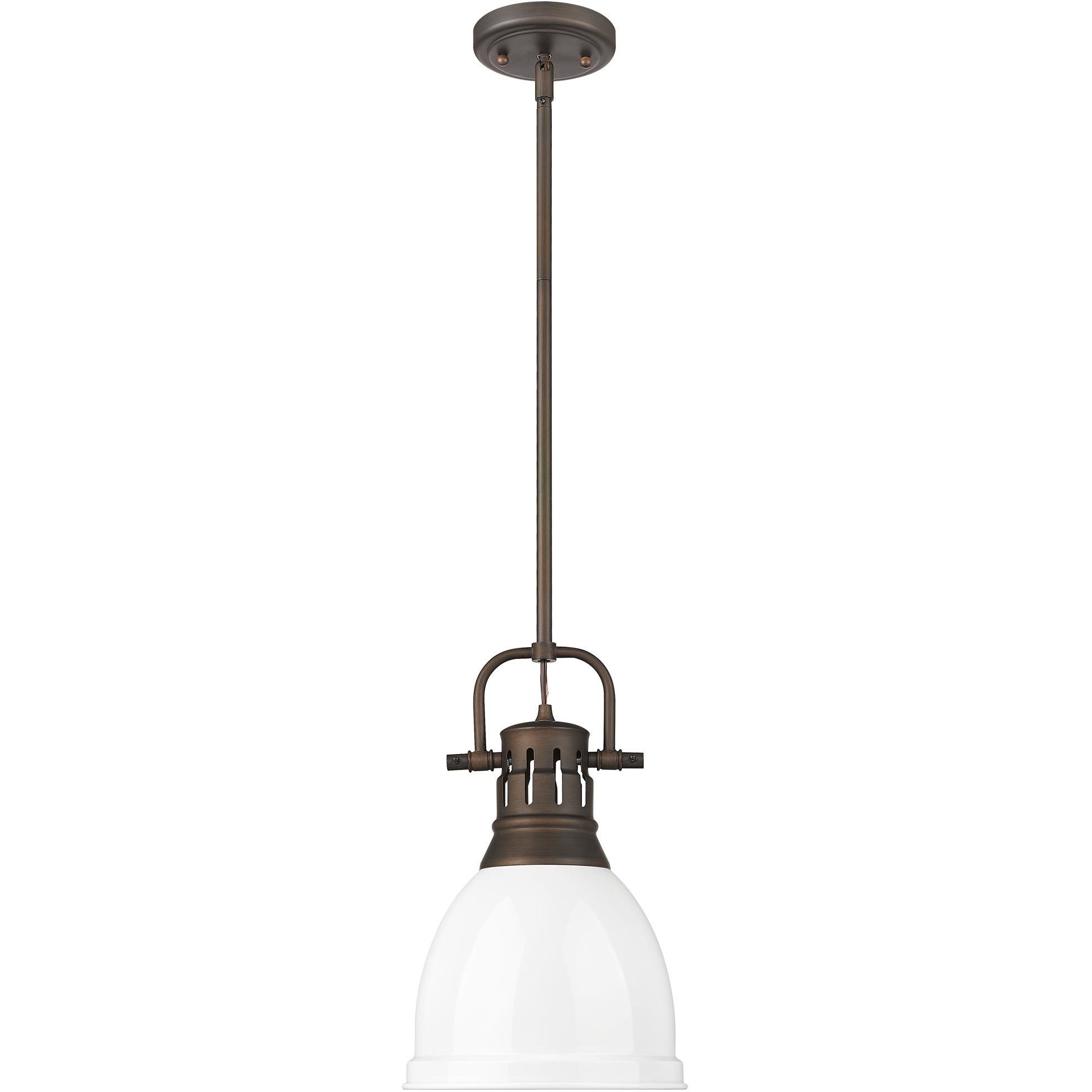 Yep Duncan 1 Light 8.88 inch Rubbed Bronze Pendant Ceiling Light in White