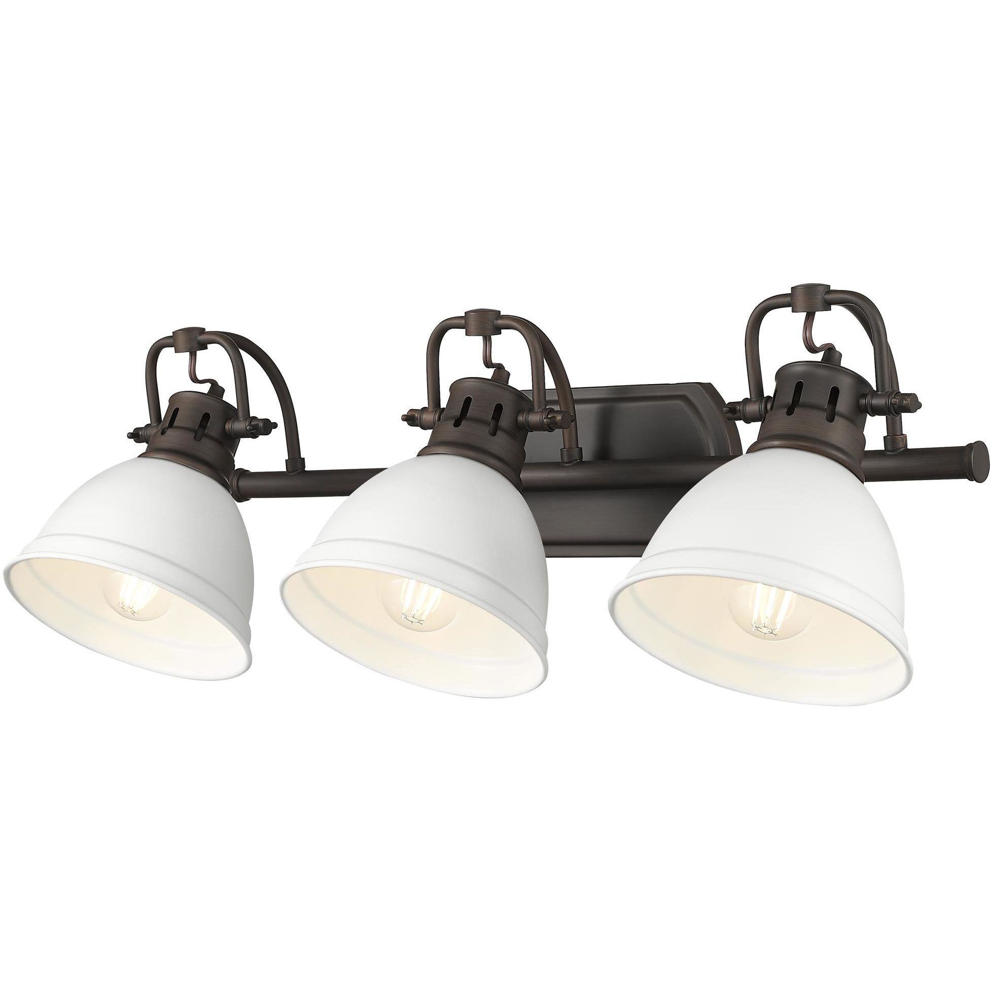 Yep Duncan Vanity Wall Light in Rubbed Bronze, Matte White