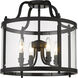 Payton 4 Light 16 inch Matte Black Semi-Flush Mount Ceiling Light, Damp