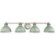 Kinsley 4 Light 39.38 inch Aged Galvanized Steel Bath Vanity Light Wall Light in Antique Teal