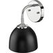 Zoey Wall Sconce Wall Light in Chrome, Matte Black