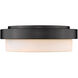 Multi-Family 2 Light 13 inch Matte Black Flush Mount Ceiling Light, Damp