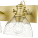 Yep Hines 3 Light 23.13 inch Brushed Champagne Brass Semi-Flush Mount Ceiling Light in Seeded Glass