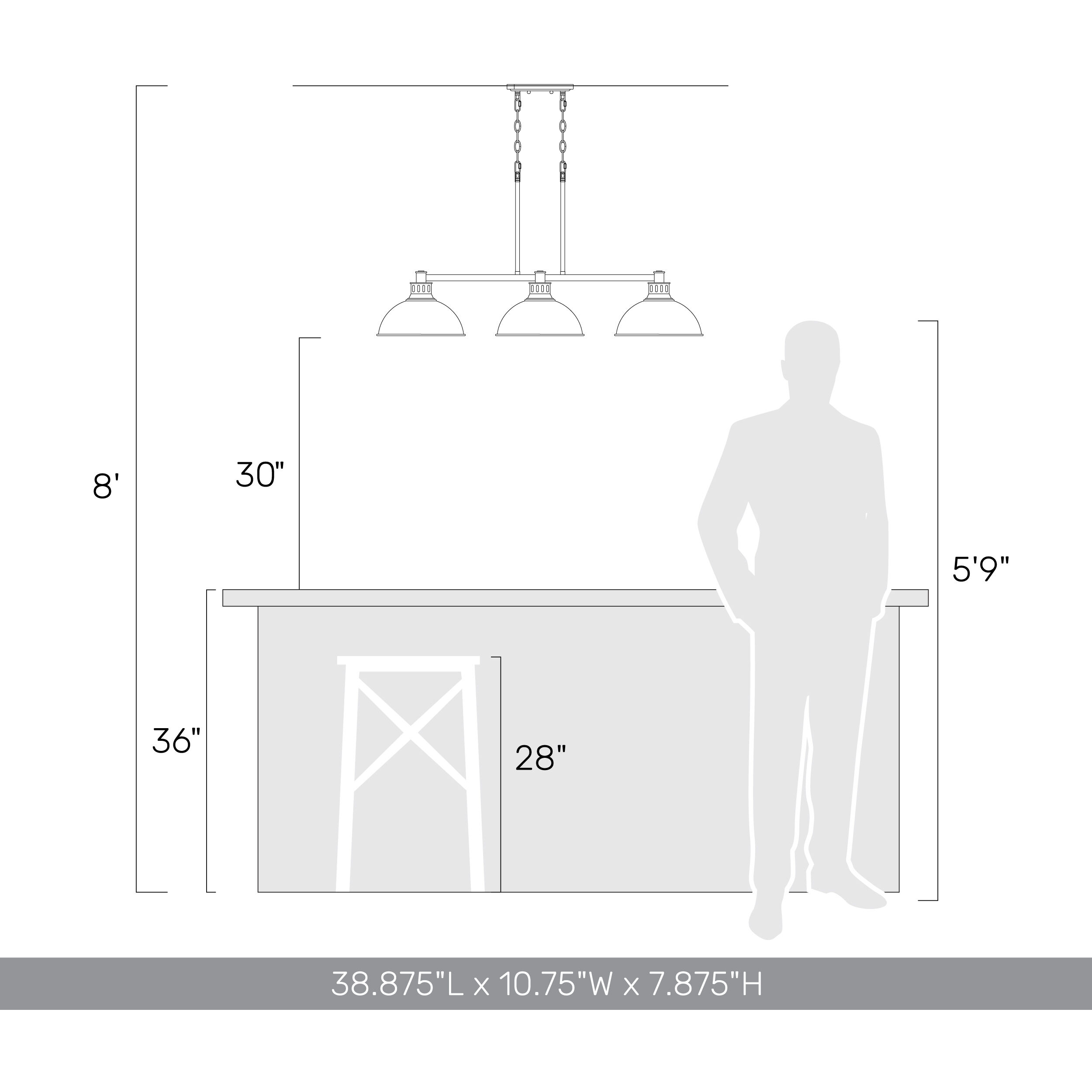 Kinsley Island Light Ceiling Light in Antique Black Iron