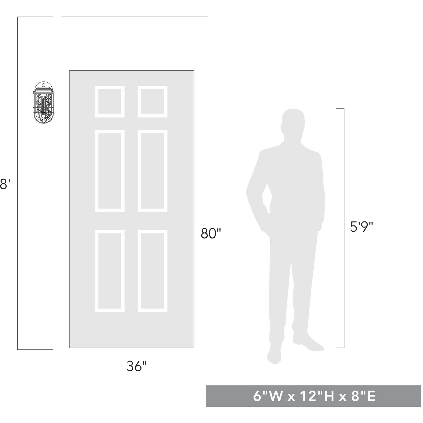 Seaport 1 Light 12 inch Natural Black Outdoor Wall