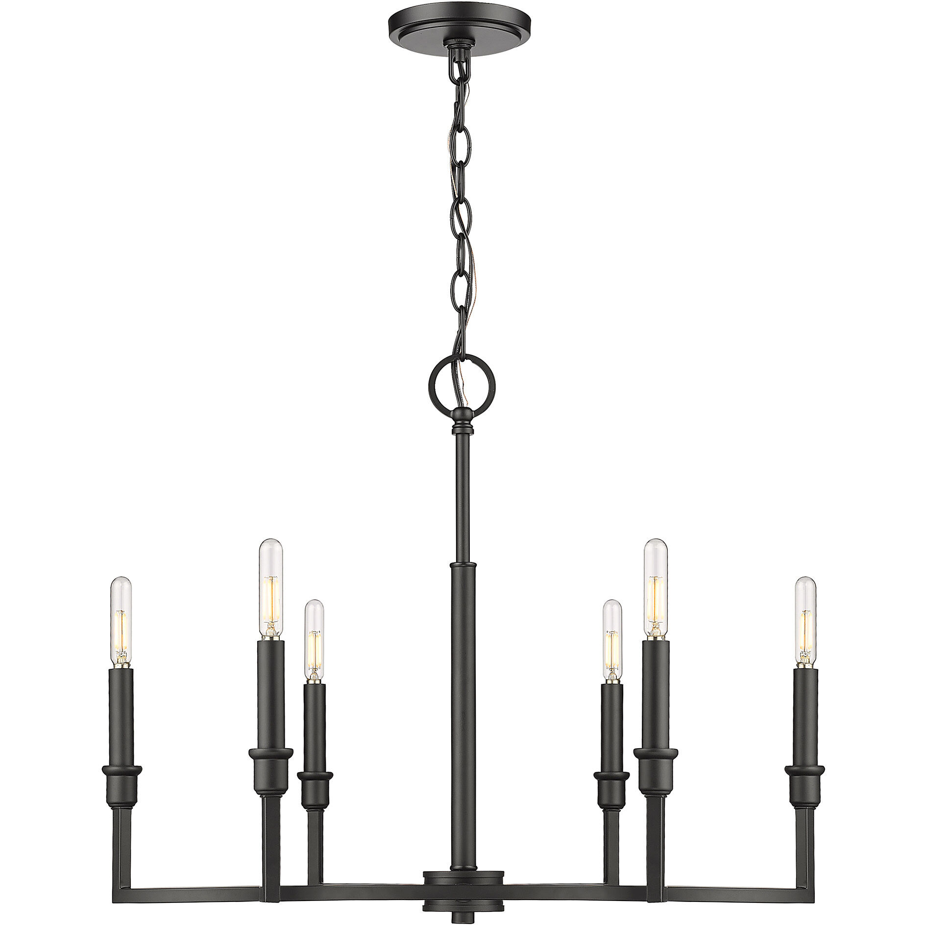 Ellyn 25 inch 60.00 watt Matte Black Chandelier Ceiling Light