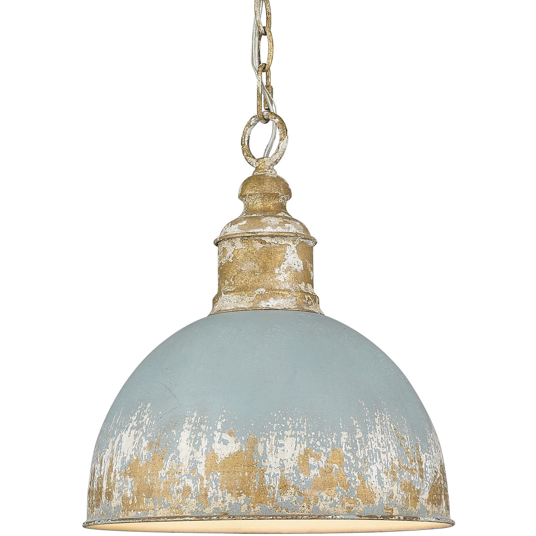 Alison Pendant Ceiling Light in Antique Teal, Medium