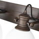 Hines 4 Light 34.5 inch Rubbed Bronze Bath Vanity Light Wall Light in Opal Glass