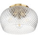 Adeline 3 Light 14 inch Modern Brushed Gold Flush Mount Ceiling Light